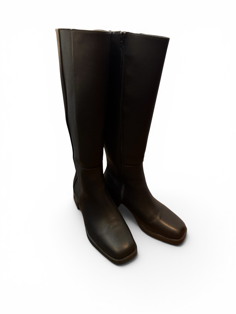 Classic Tall Leather Riding Boots - Black
